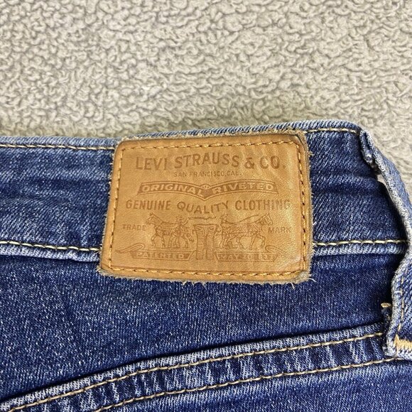 Levis Jeans Size 25 (24x29) Big E 721 High Rise Skinny Stretch Blue Denim - Picture 14 of 14